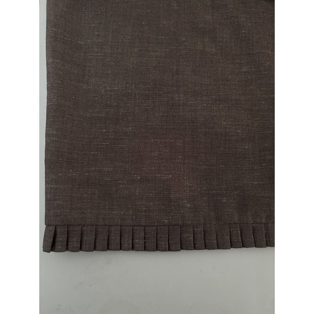 Quiet Luxury Tailored Skirt 8 by Classiques Entier Pleated Hem Rayon-Linen Blend - Picture 10 of 11
